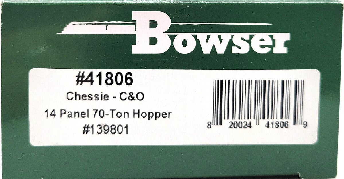 Bowser 41806 HO Chesapeake & Ohio 70-Ton 14-Panel Hopper #139801 EX/Box