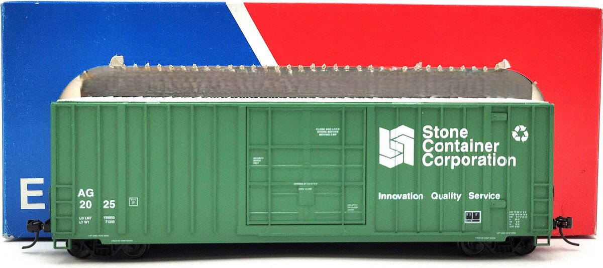 E&C Shops 1103-3 HO Stone Container 50' High Cube Plug Door Boxcar #2025 LN/Box