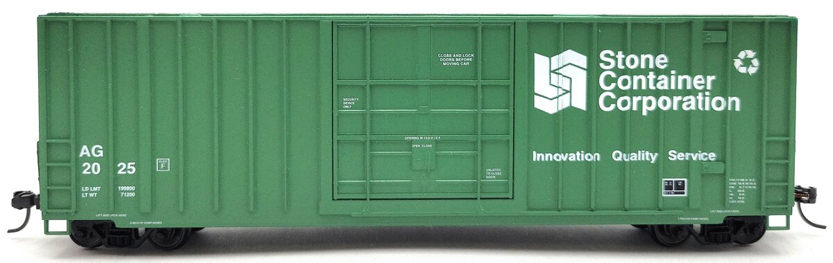 E&C Shops 1103-3 HO Stone Container 50' High Cube Plug Door Boxcar #2025 LN/Box