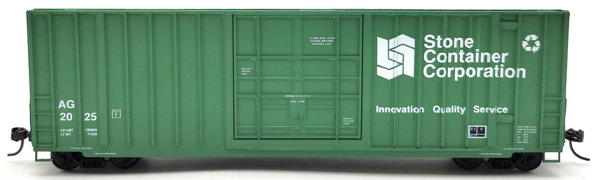 E&C Shops 1103-3 HO Stone Container 50' High Cube Plug Door Boxcar #2025 LN/Box