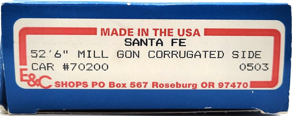 E&C Shops 0503 HO Scale ATSF 52'6