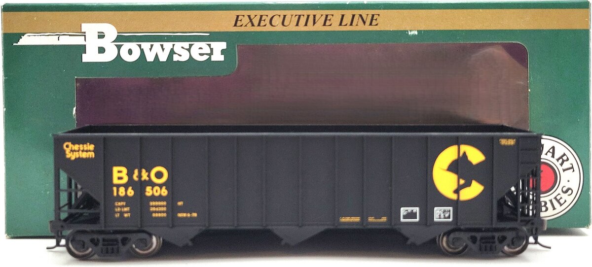 Bowser 40593 HO 100-Ton Triple Hopper, Chessie/B&O #186506