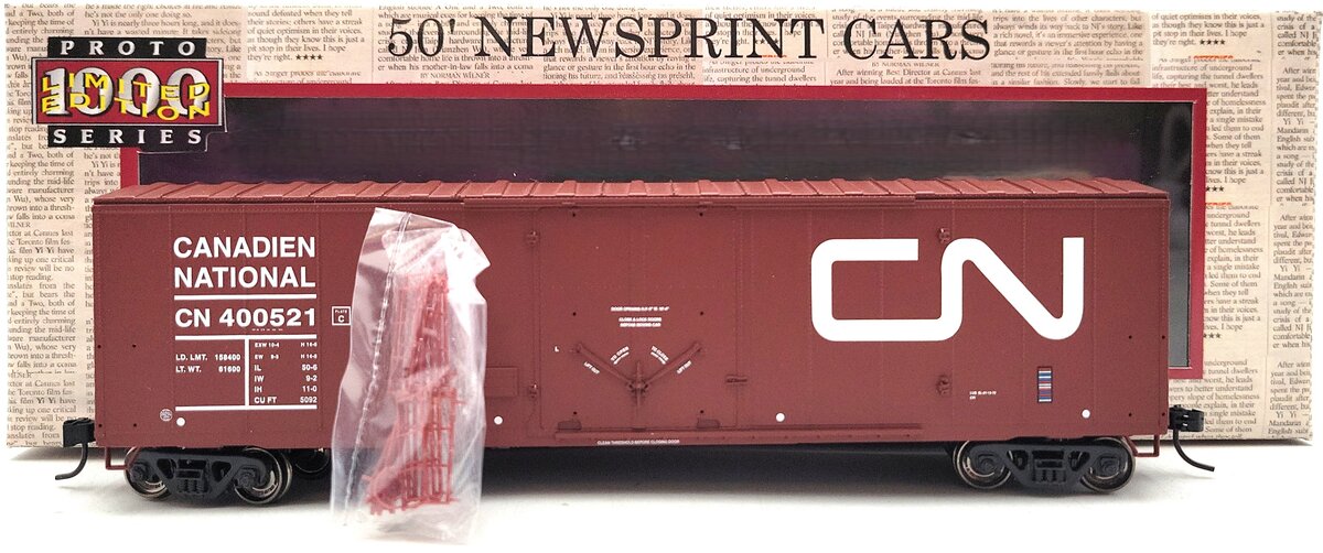 Proto 1000 300572 HO Scale Canadian National Newsprint Boxcar #400521 LN/Box