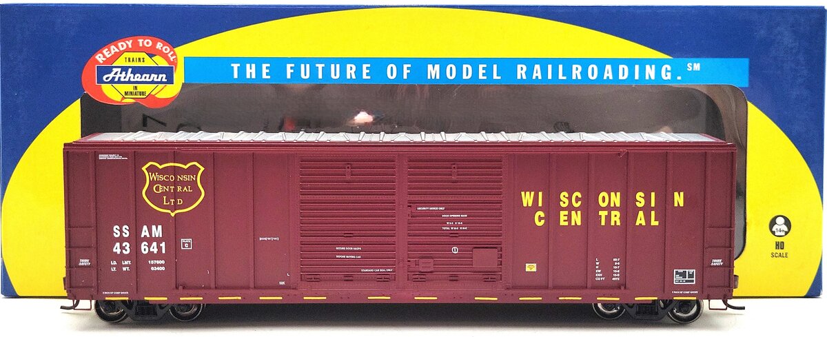 Athearn 87362 HO Scale Wisconsin Central 50' FMC Double Door Box Car #43641