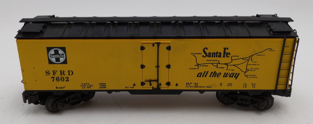 K-Line K7602 O Gauge Santa Fe Reefer Car #7602 EX