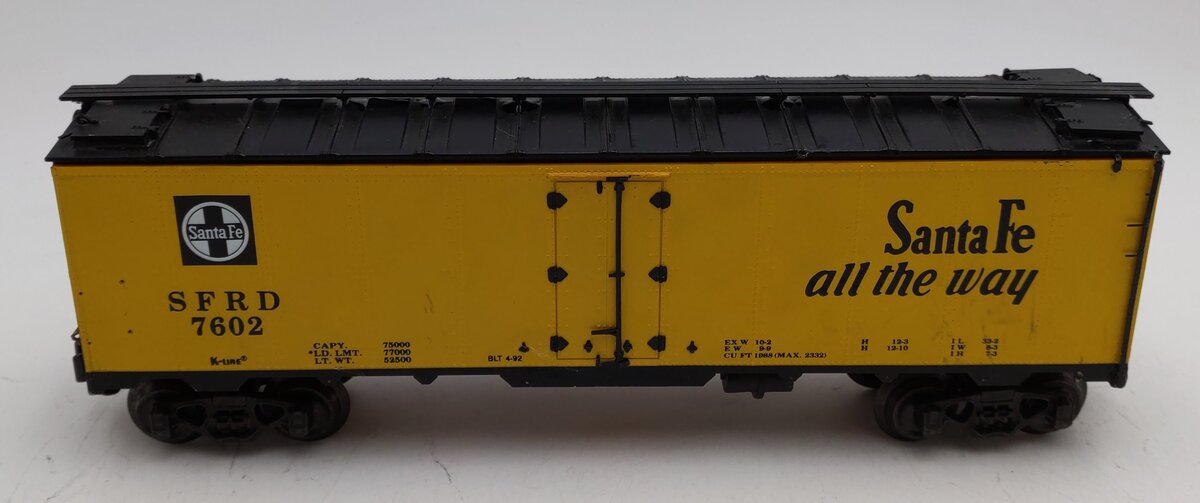 K-Line K7602 O Gauge Santa Fe Reefer Car #7602 EX