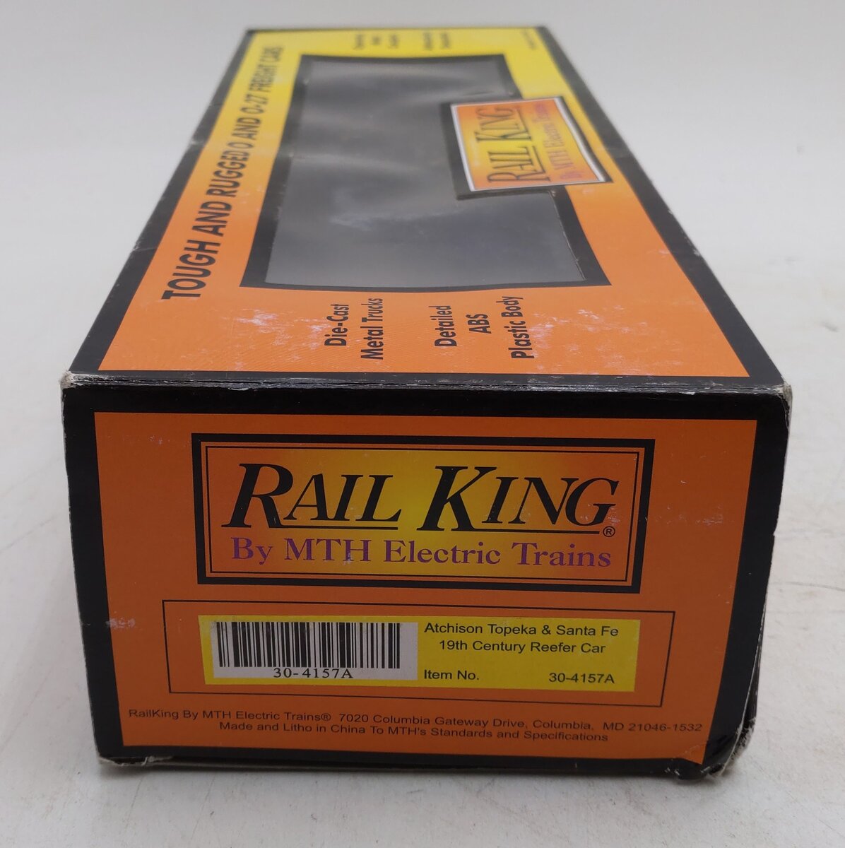 MTH 30-4157A O-27 Atchison Topeka & Santa Fe 19th Century Reefer Car EX/Box