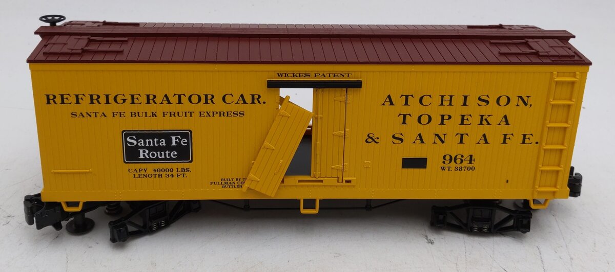 MTH 30-4157A O-27 Atchison Topeka & Santa Fe 19th Century Reefer Car EX/Box