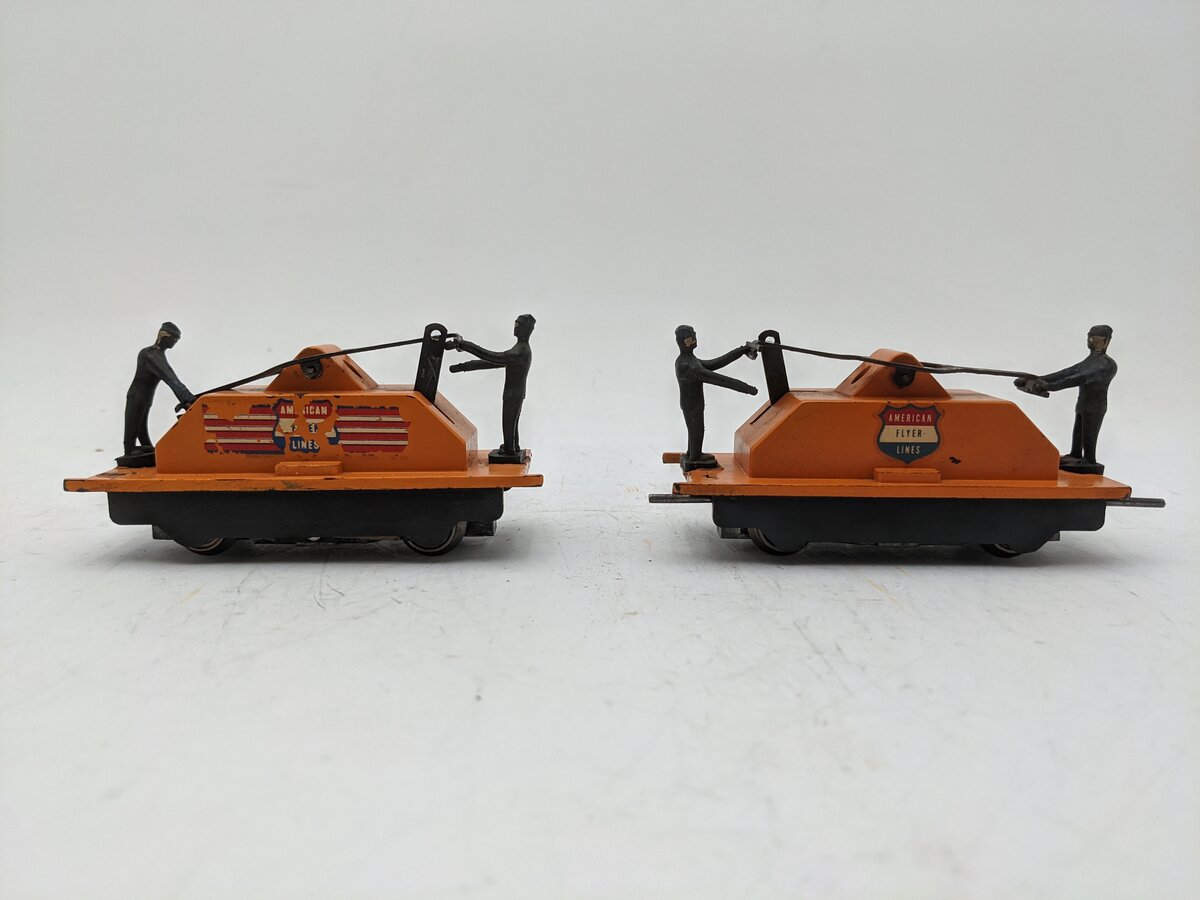 American Flyer 740 & 742 Vintage S American Flyer Lines Operating Handcars [2] VG