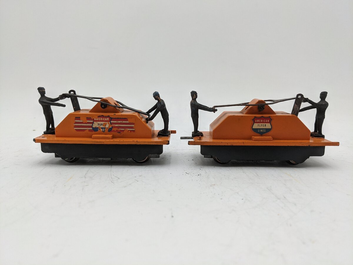 American Flyer 740 & 742 Vintage S American Flyer Lines Operating Handcars [2] VG