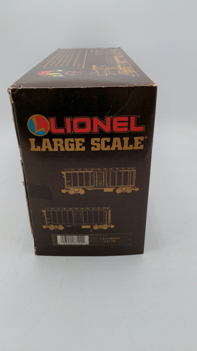 Lionel 8-87102 G Scale Chesapeake and Ohio Reefer Car EX/Box