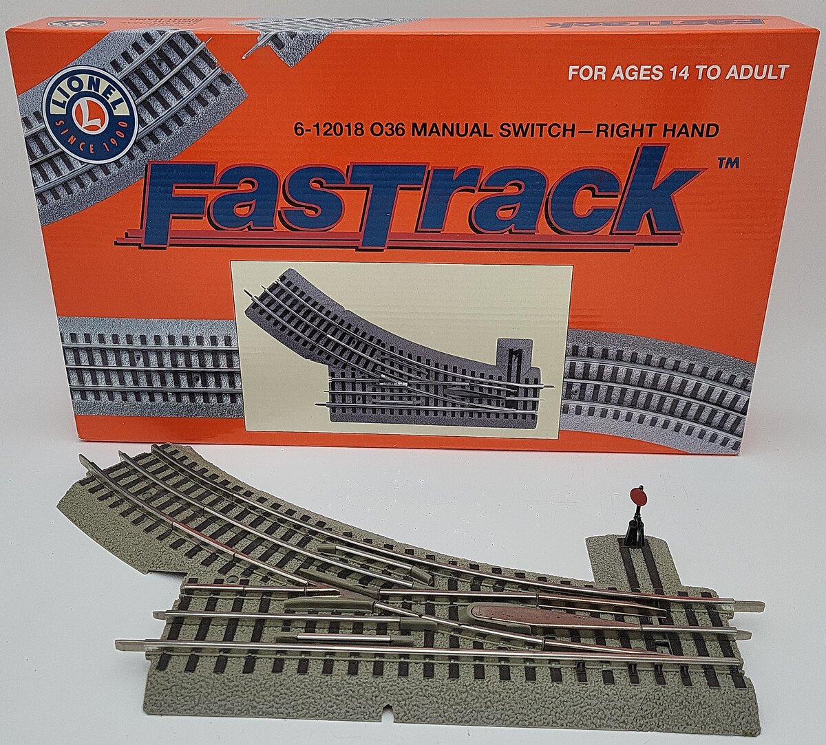 Lionel 6-12018 O-36 Right Hand Manual FasTrack Switch Turnout EX/Box