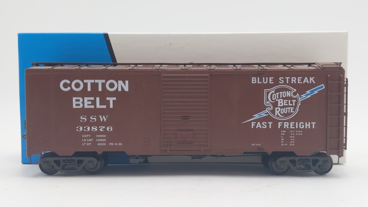 Pacific Rail B-310.2 S Scale SSW Cotton Belt Boxcar #33876 EX/Box