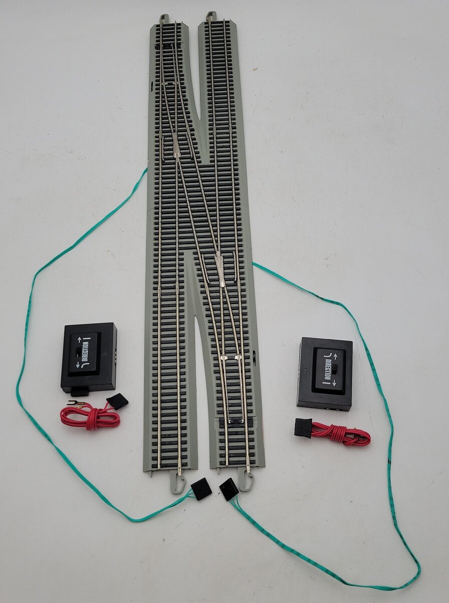 Bachmann 44575 HO Nickel Silver #6 E-Z Track Remote Crossover Turnout LN