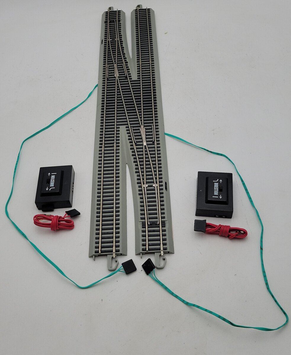 Bachmann 44575 HO Nickel Silver #6 E-Z Track Remote Crossover Turnout LN