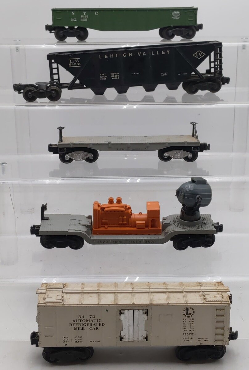 Lionel Vintage O Gauge Freight Cars #6436-1,3472,6462,2411,3520 [5] VG