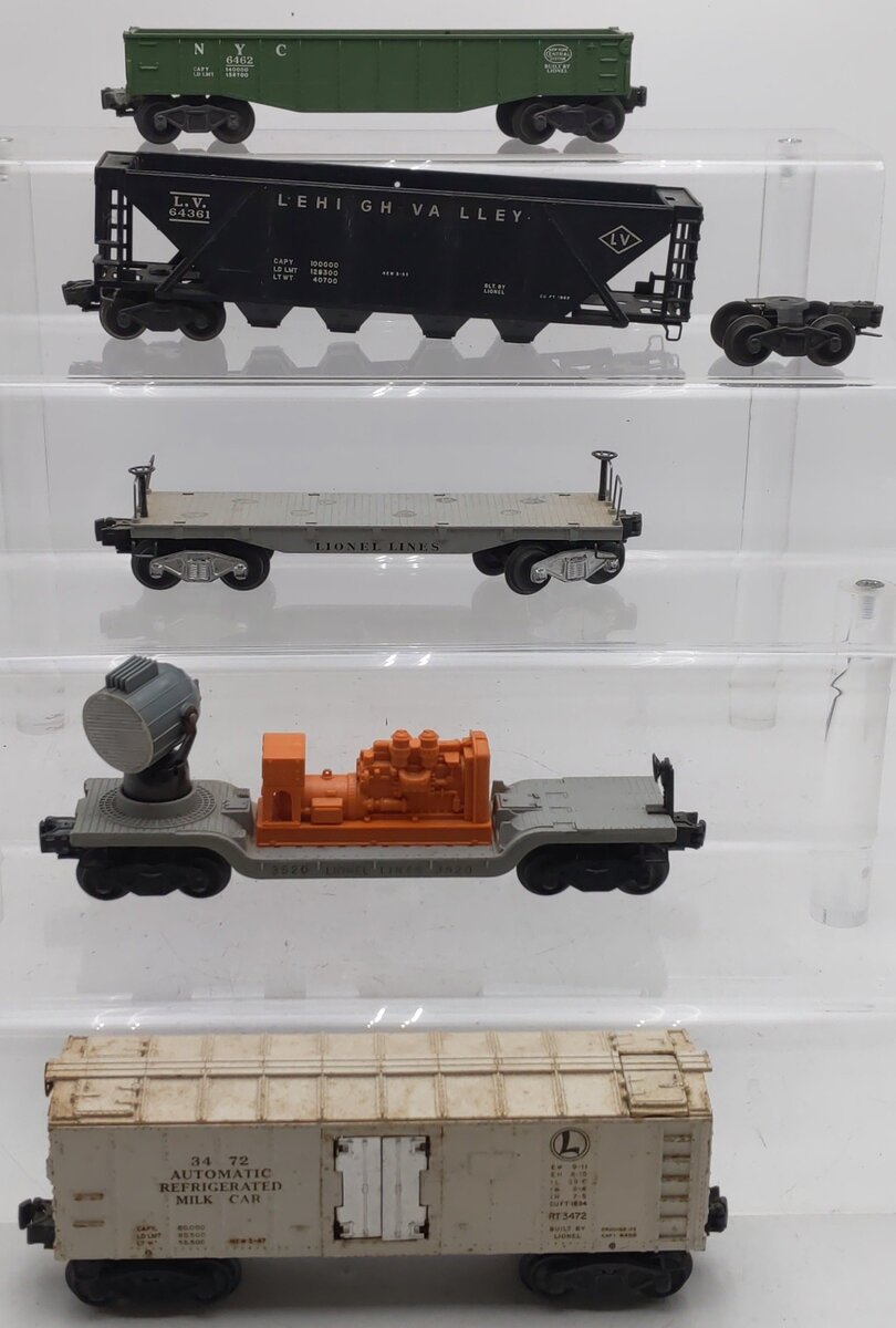 Lionel Vintage O Gauge Freight Cars #6436-1,3472,6462,2411,3520 [5] VG