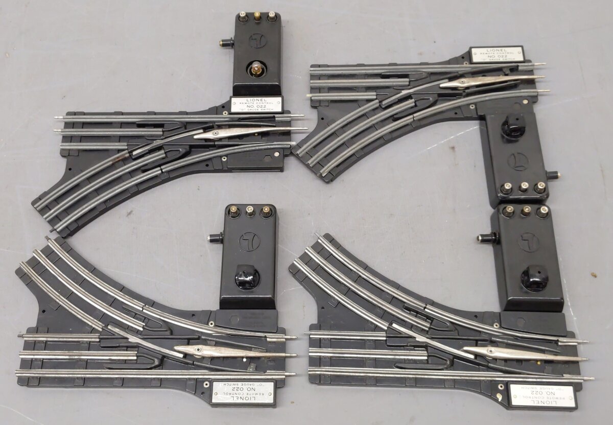 Lionel O22 Vintage Left-Hand & Right-Hand Electric Remote Switches [4] VG