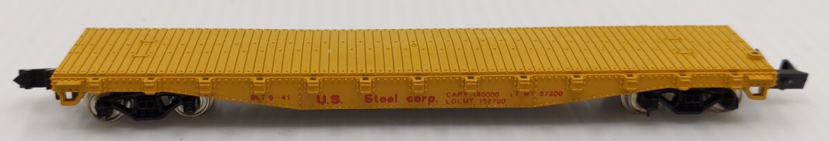 Con-Cor 1201-E N Scale U.S. Steel 50' Steel Flatcar #57300 EX/Box