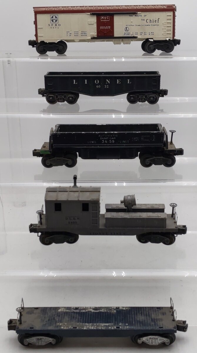 Lionel Vintage O Gauge Custom Freight Cars #6672,3459,6032,2420,2411 [5]