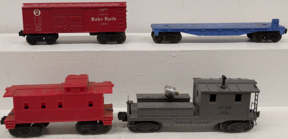 Lionel O Gauge Assorted Freight Cars; 6511,X6014, 6420, [4]