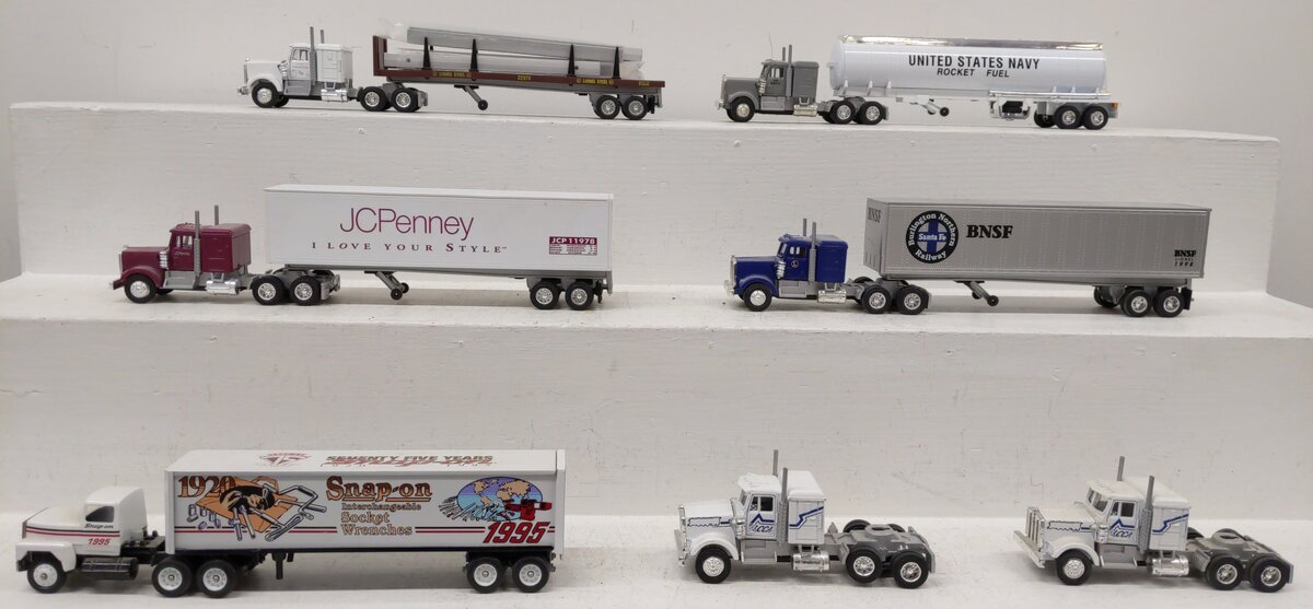 Lionel/Winross Assorted Die-Cast Tractor Trailer-- Snap-On, BNSF, JcPenney [7] EX