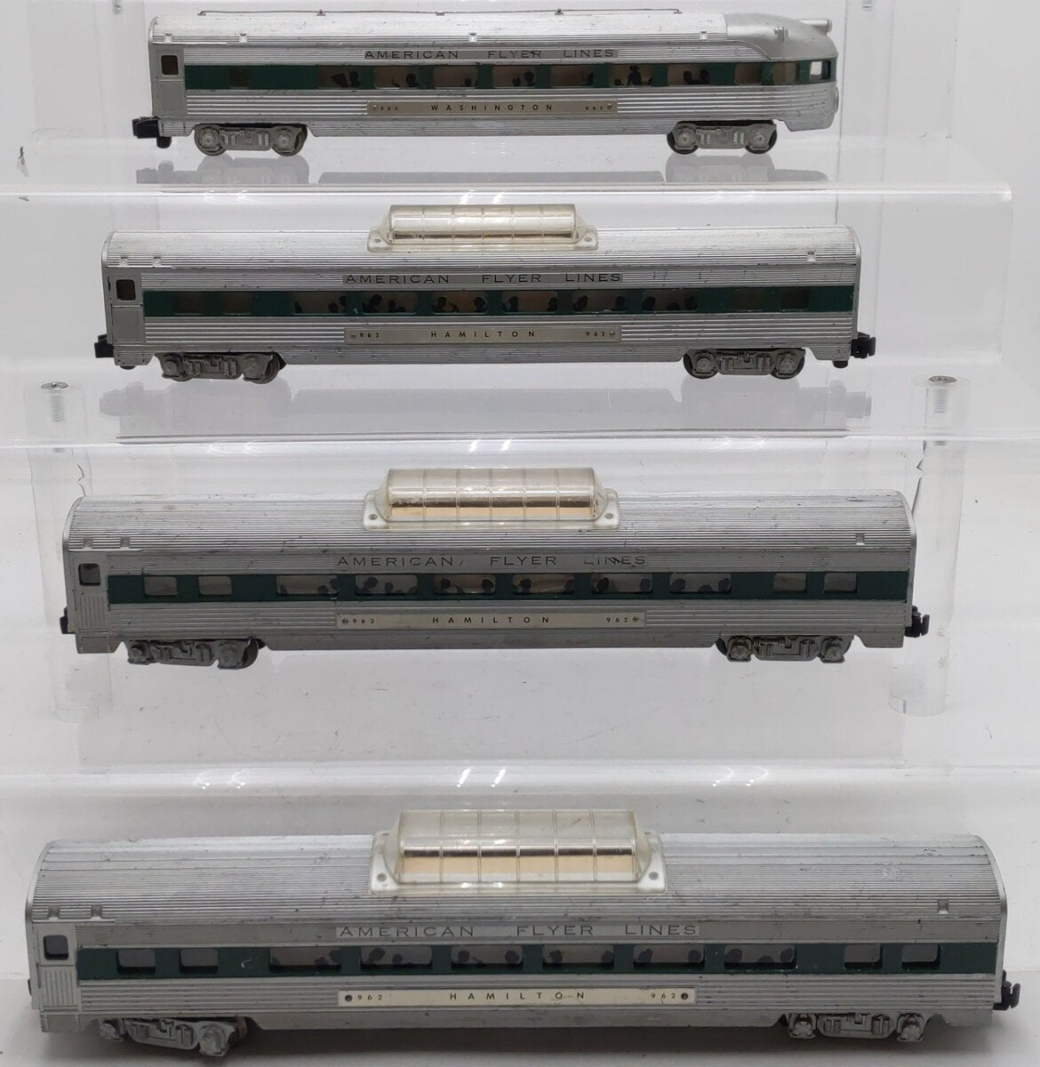 American Flyer Vintage S Gauge American Flyer Lines Passenger Cars #963,962 [4] VG
