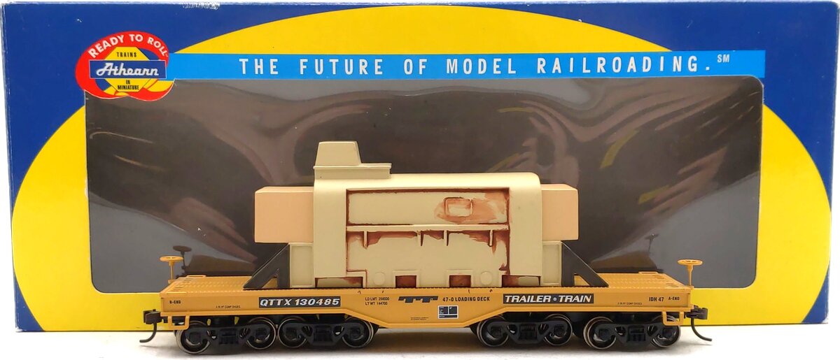 Athearn 92247 HO TTX Heavy Duty Flatcar #130485 - Custom Load EX/Box