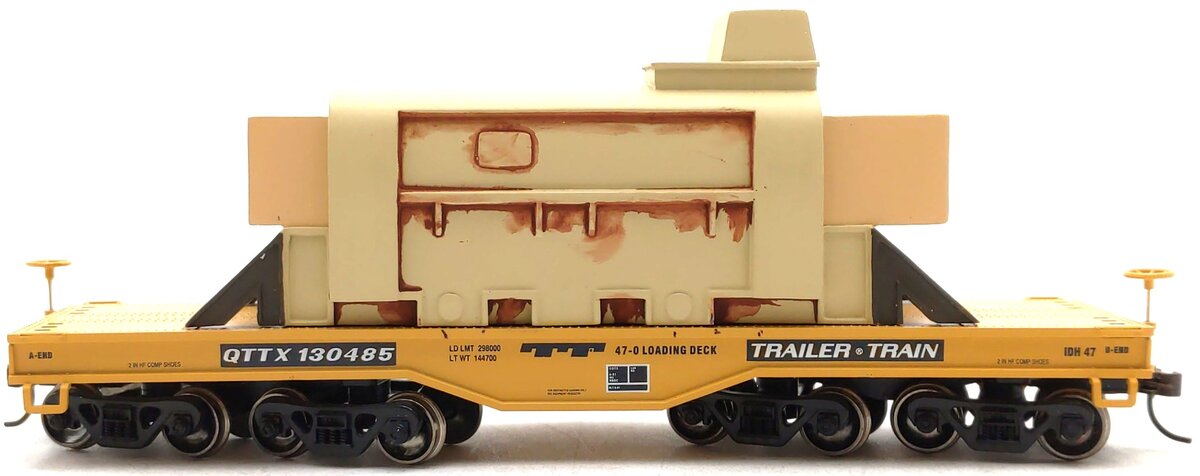 Athearn 92247 HO TTX Heavy Duty Flatcar #130485 - Custom Load EX/Box