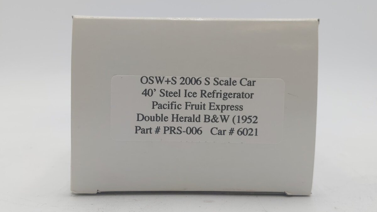Pacific Rail PRS-006 S Scale PFE 40' Steel Ice Refrigerator #6021 EX/Box