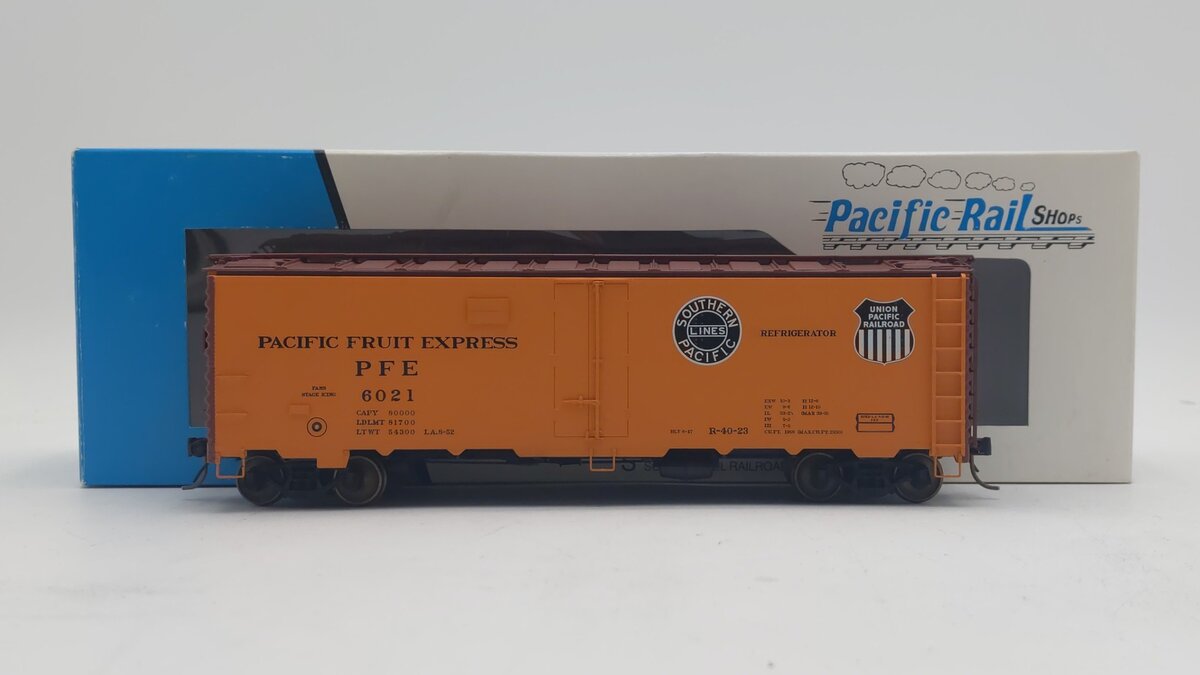 Pacific Rail PRS-006 S Scale PFE 40' Steel Ice Refrigerator #6021 EX/Box