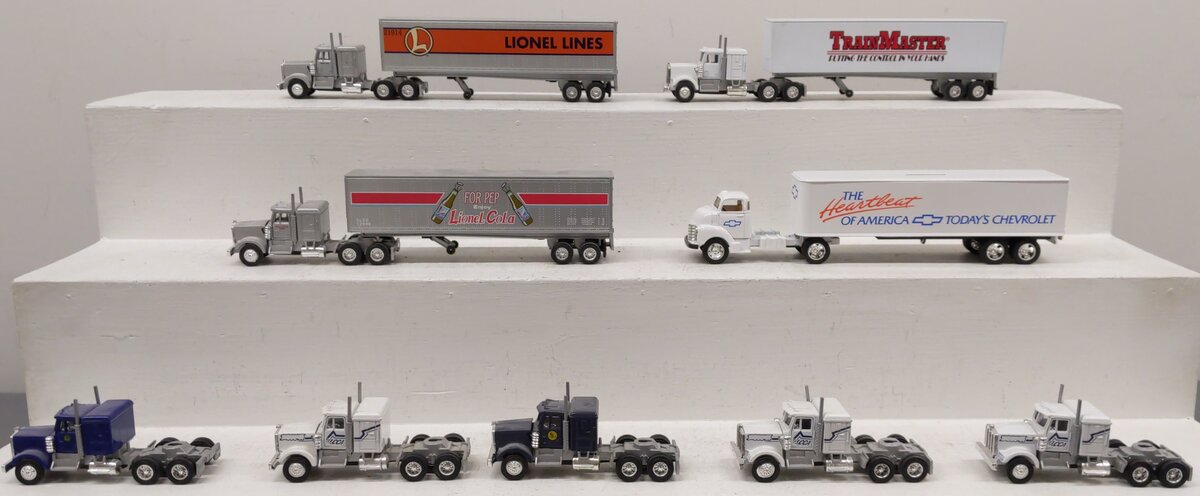 Lionel/ERTL Assorted Die-Cast Tractor Trailers-Chevy & Lionel Lines [9] EX