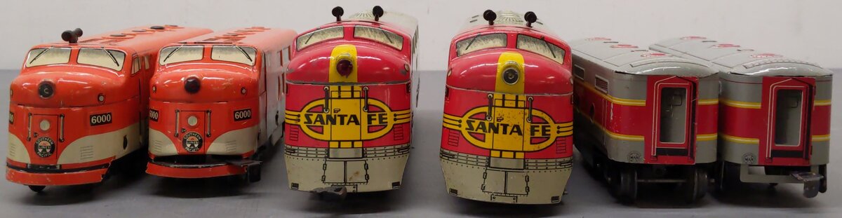 Marx O Gauge Pre-War Assorted Tin-Plate Locomotives [6]
