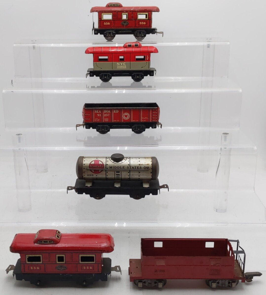American Flyer/Marx Vintage O Freight Cars #556,556,20102,91257,553,484 [6] VG