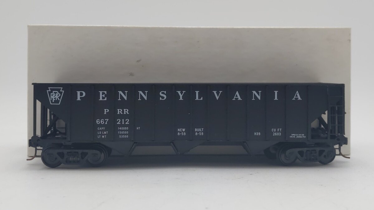 Chesapeake Models S Scale PRR 3-Bay Hopper #667212 EX/Box