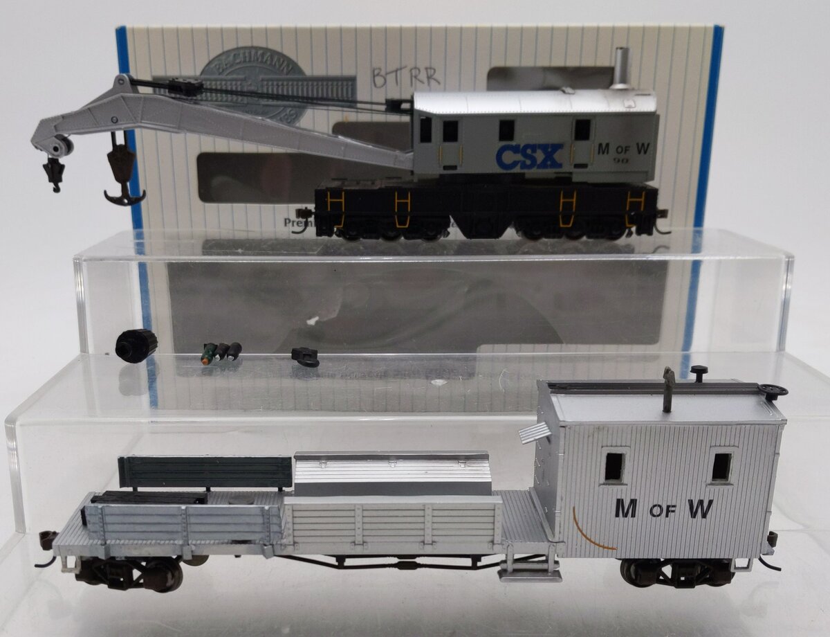 Bachmann 16138 HO Maintenance of Way 250-Ton Steam Crane Car and Boom Tender EX/Box