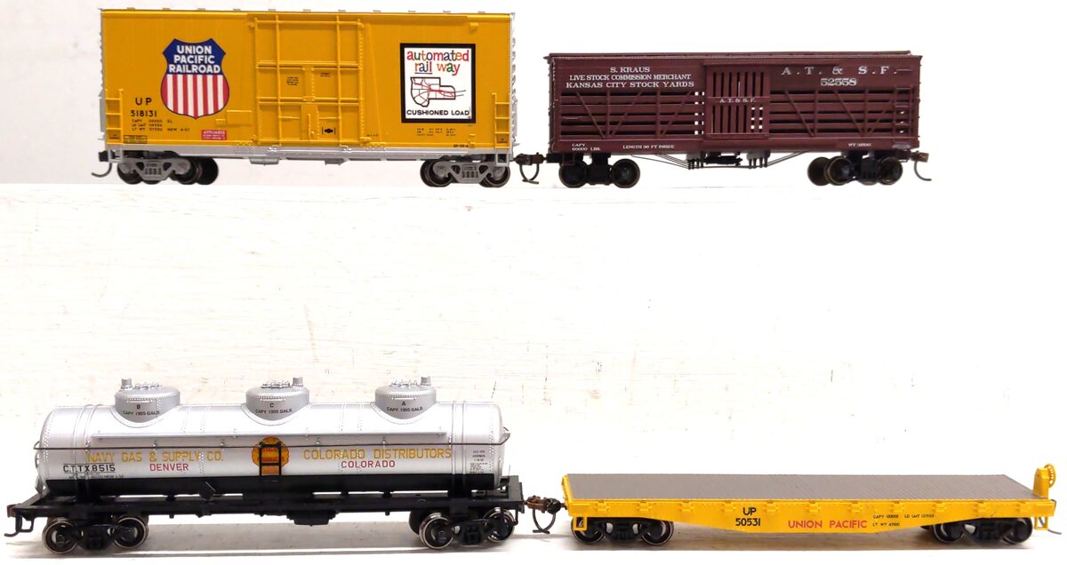 Roundhouse Assorted HO Scale Freight Cars: 8518, 518131, 50531, 52558 [4] LN/Box