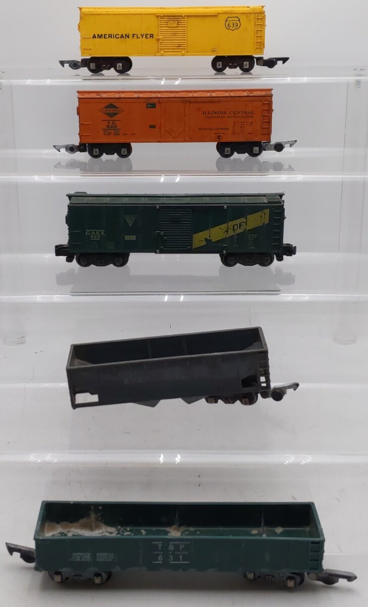American Flyer Vintage S Gauge Freight Cars #631,922,640,639,623 [5] VG