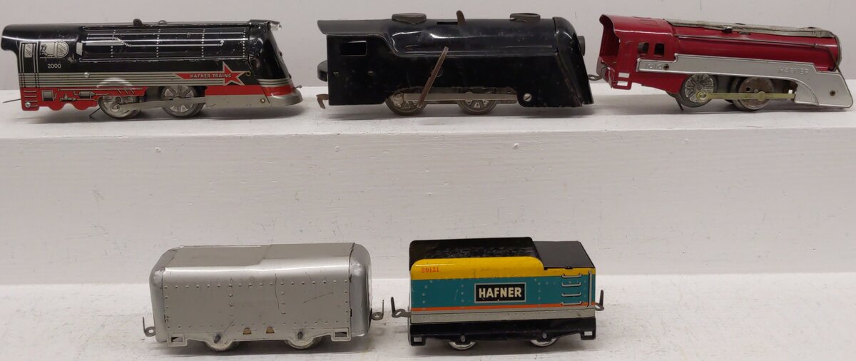 Hafner O Gauge Tin-Plate Assorted Locomotives & Tender; 2000,1010, 90131 [5]