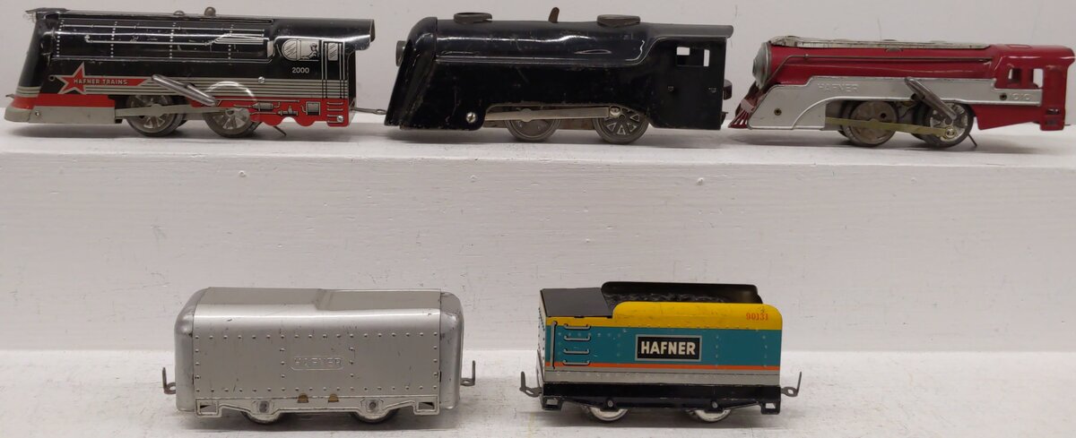 Hafner O Gauge Tin-Plate Assorted Locomotives & Tender; 2000,1010, 90131 [5]
