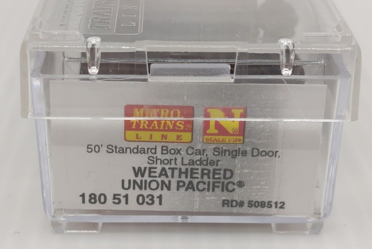 Micro-Trains 18051031 N Scale Union Pacific Weathered 50' Boxcar #508512 LN/Box