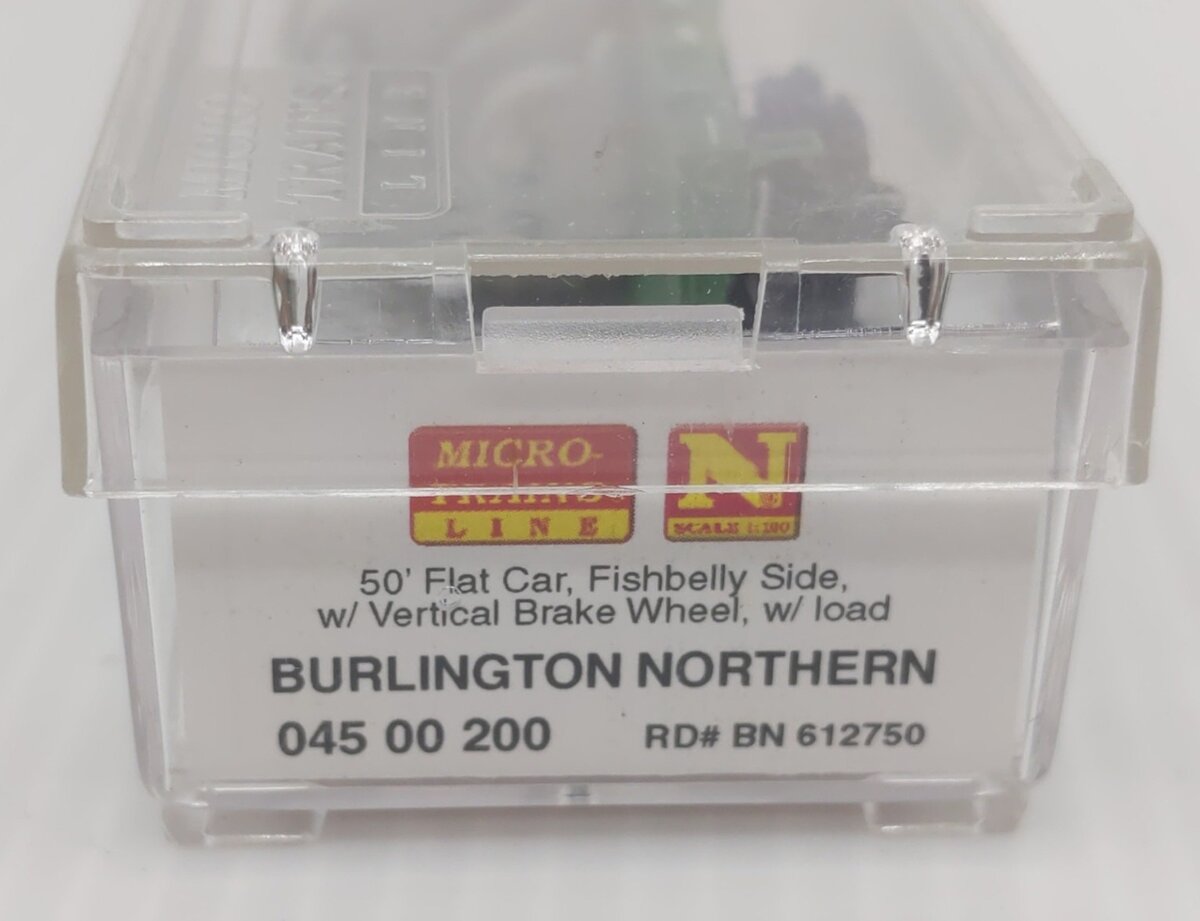 Micro-Trains 04500200 N Burlington Northern 50' Fishbelly Side Flatcar #612750 LN/Box