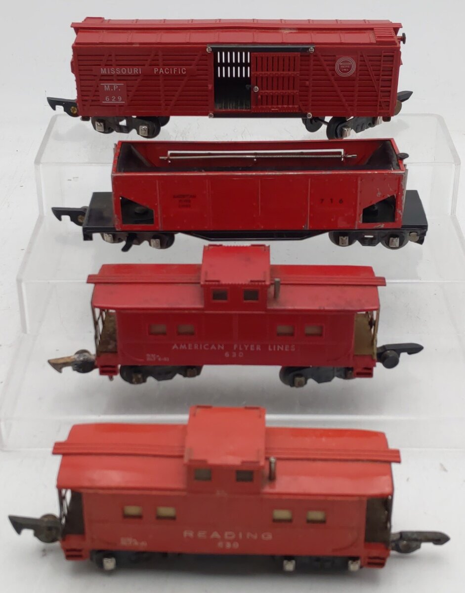 American Flyer Vintage S Gauge Freight Cars #629,630,716,630 [4] VG