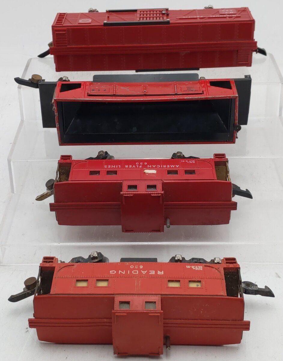 American Flyer Vintage S Gauge Freight Cars #629,630,716,630 [4] VG