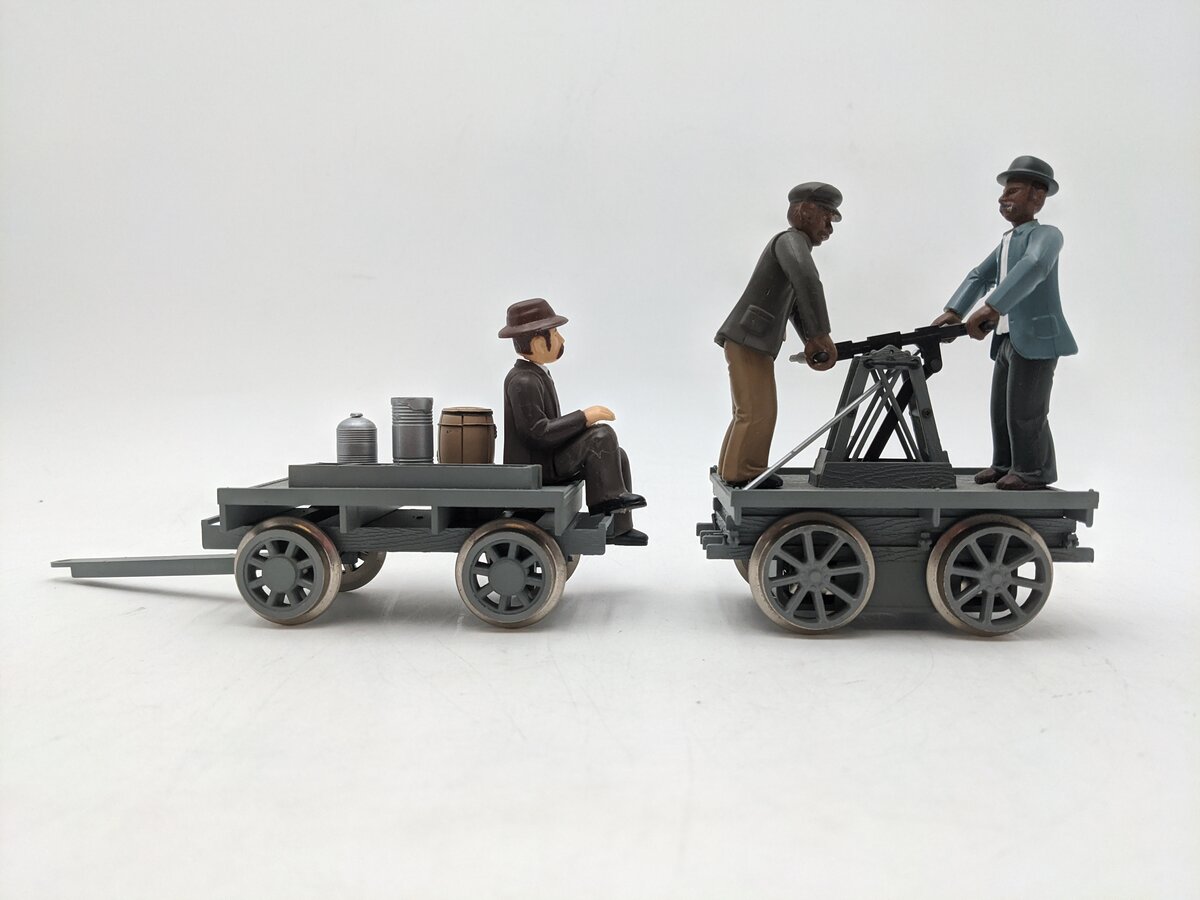 Bachmann 96201 G Motorized Handcar with Trailer VG