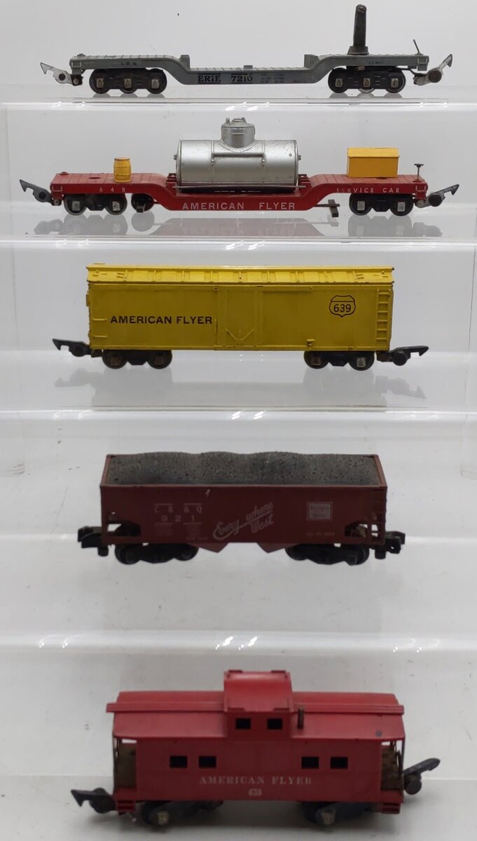 American Flyer Vintage S Gauge Freight Cars #638,7210,648,921,639 [5] VG