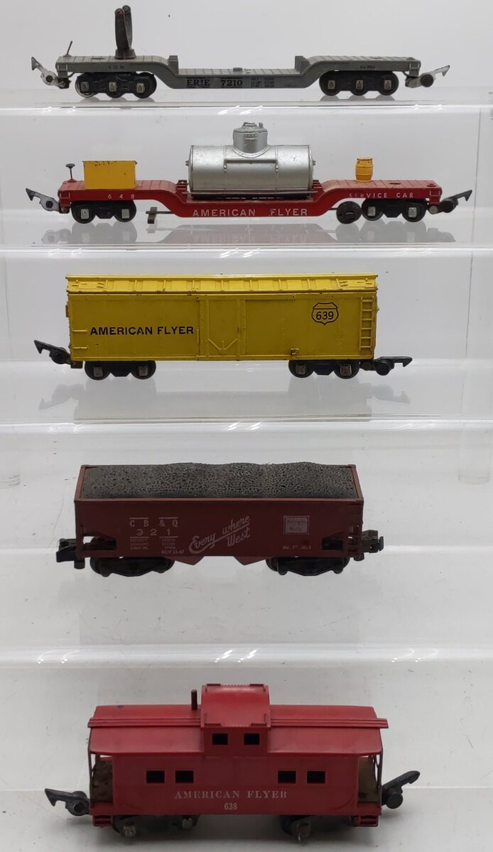 American Flyer Vintage S Gauge Freight Cars #638,7210,648,921,639 [5] VG