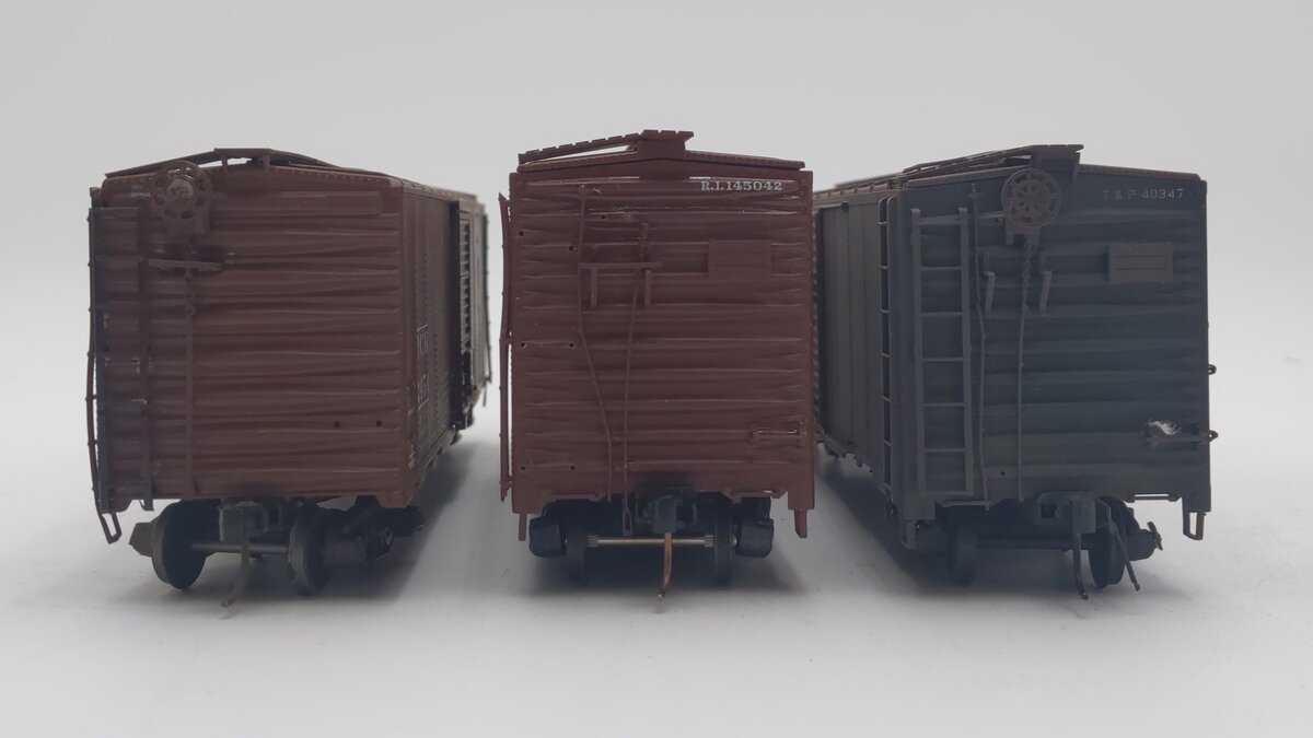 Pacific Rail S Scale Boxcars: 2454, 145042, 40347 [3] VG