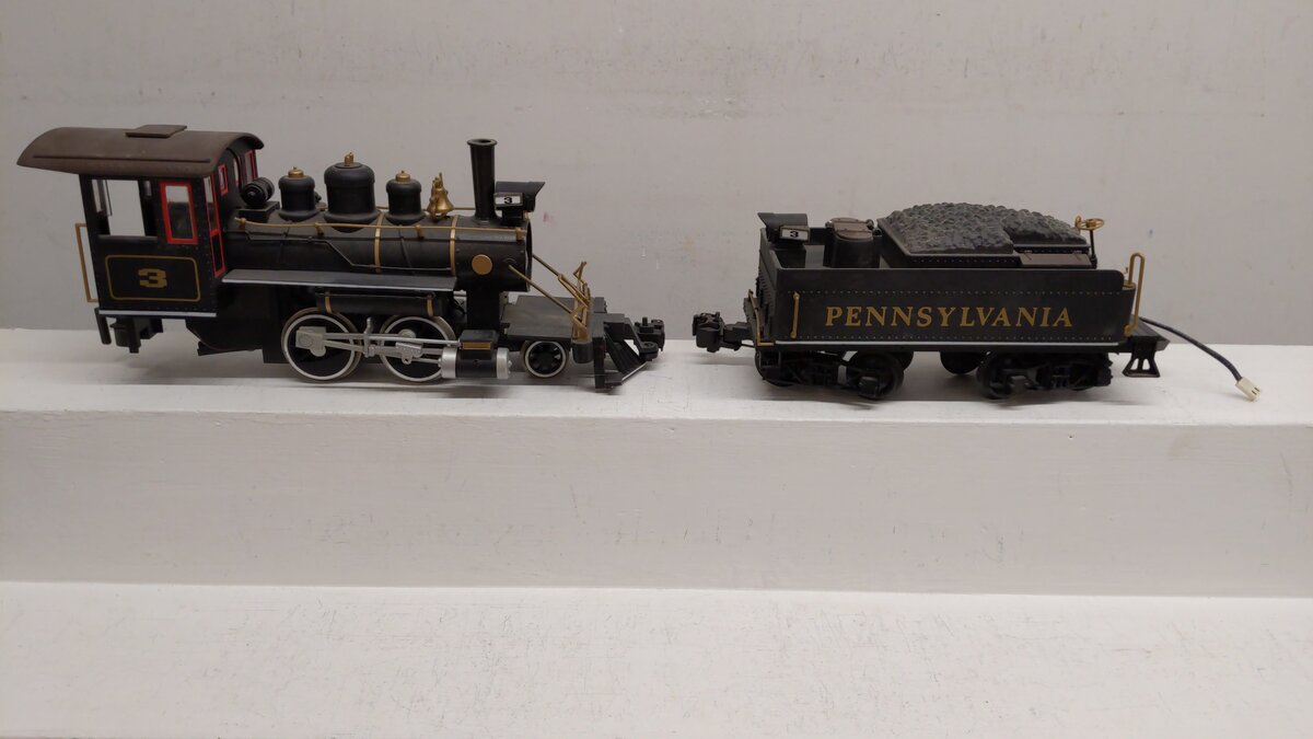 Bachmann 91114 G Gauge Pennsylvania Railroad 2-4-2 Steam Locomotive & Tender #3/Box