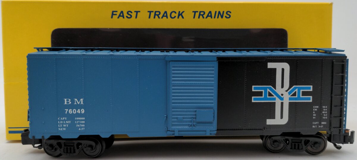 American Models 1148 S Scale (Hi-Rail) Boston and Maine 40' Box Car #76049 EX/Box